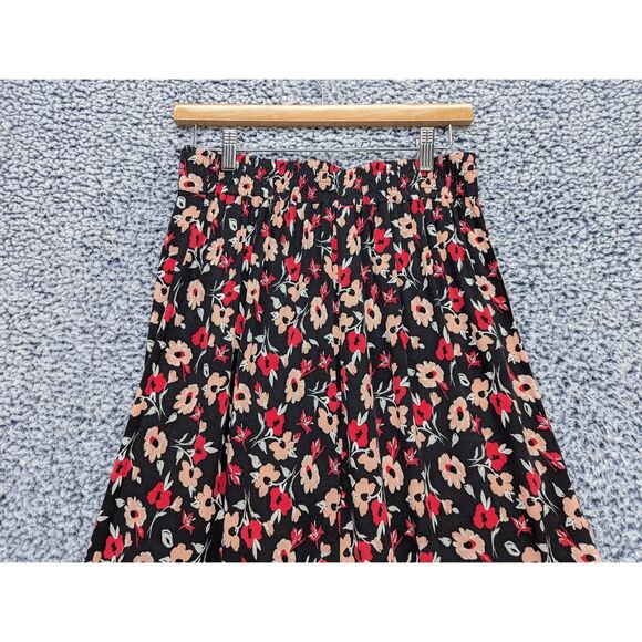 Express Floral Patchwork Maxi Skirt Size S Button High Slit Cottage Boho Fairy - Picture 6 of 11